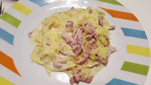 Courge spaghetti façon carbonara