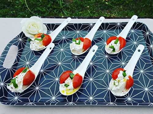 Cuillères apéritives Burrata façon caprese