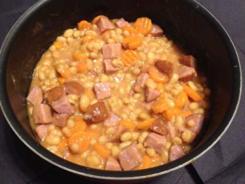 Flageolets à la saucisse de Montbéliard ou faux-cassoulet