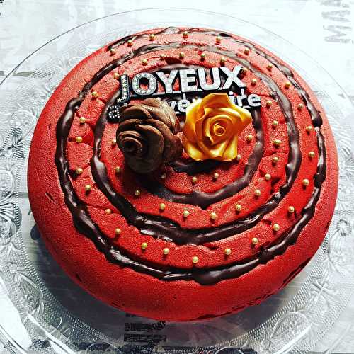 Gâteau entremet chocolat, insert namelaka chocolat blanc  la vanille