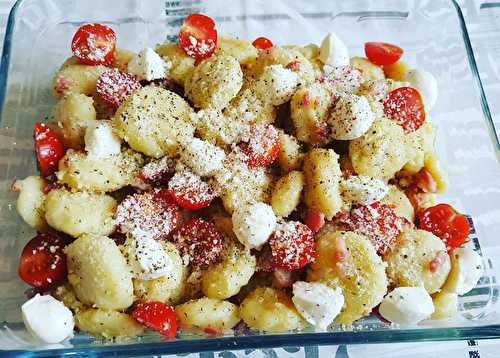Gnocchis maison tomates mozzarelle et lardons - Compile Moi Un Menu