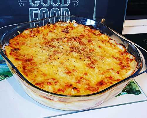 Gratin de blancs de poireaux au jambonneau