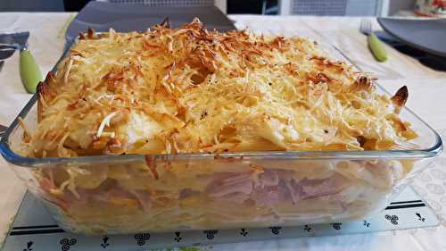 Gratin de penne jambon fromage