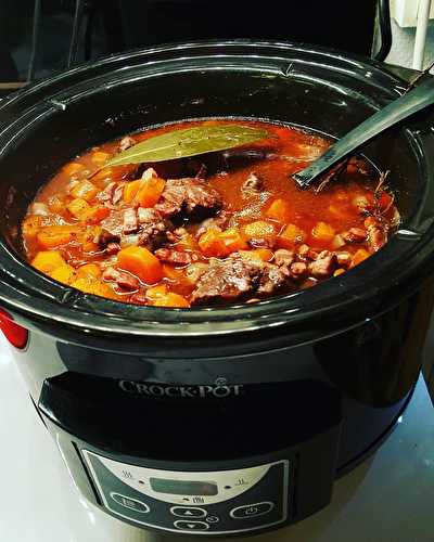 Joue de boeuf, façon bourguignon à la mijoteuse