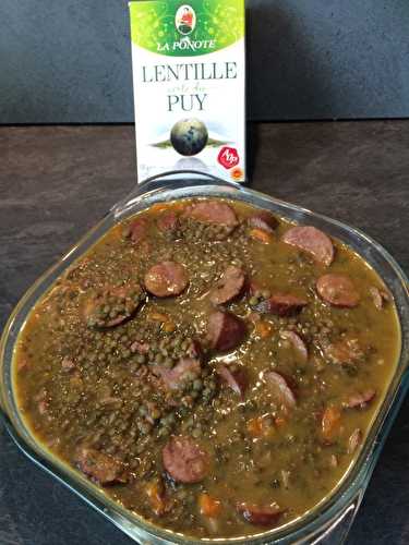 Lentilles vertes du Puy, Saucisse de Morteau et Saucisses de Montbéliard