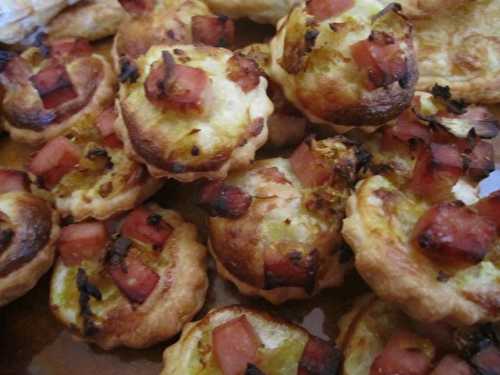 Mini tartelettes jambon/curry/oignon