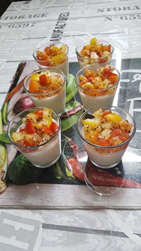 Panna cotta au parmesan, et son tartare de tomates