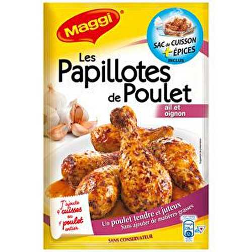 Papillote d'escalopes de poulet aux pommes de terre grenaille