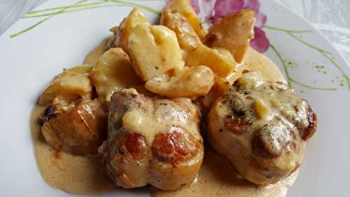 Paupiettes de porc et pommes de terre fondantes, sauce au Maroilles au Cookéo