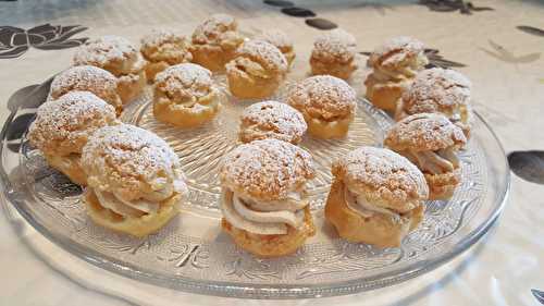 Petits choux craquelins  la crème pralinée