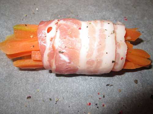 Petits fagots de carottes à la crème lardés