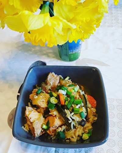 Poulet au riz et aux légumes au Cookéo