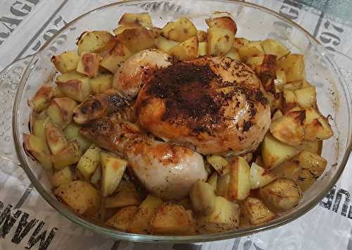 Poulet rôti et ses pommes de terre au four