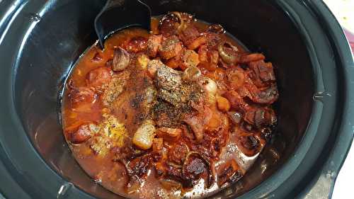 Rouelle et côtes de porc à la tomate et aux carottes  la mijoteuse