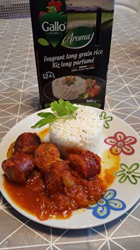 Rougail saucisses au Cookéo et son riz Aroma