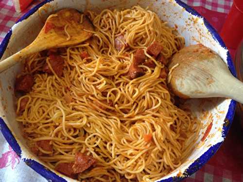 Spaghetti au chorizo façon bolognaise