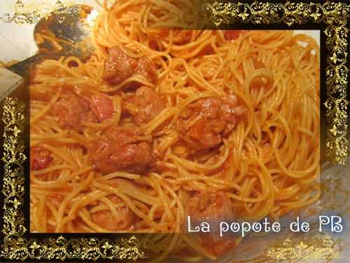 Spaghetti Bacon/ Saucisses de Toulouse