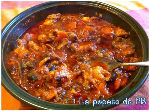 Tajine de poulet au paprika et légumes du Sud