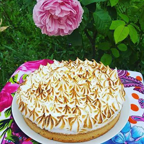 Tarte au citron : pâte sucrée à la noisette et zestes de citron, lemon curd et meringue vanillée