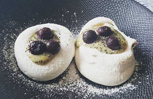 Mini pavlova au lemon curd aux graines de pavot, et aux myrtilles  - Recette autour d'un ingrédient #72