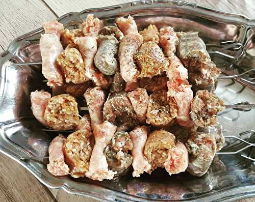 Brochettes de trio de saucisses aux herbes de Provence