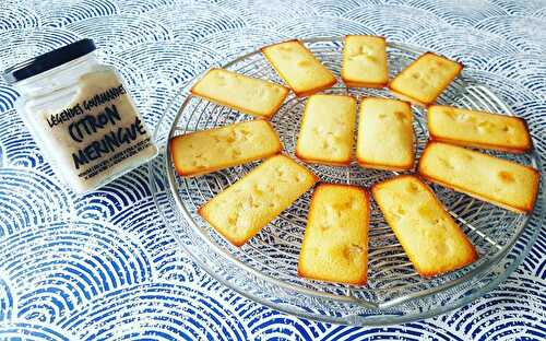 Financiers goût citron meringué et dés de citron confit