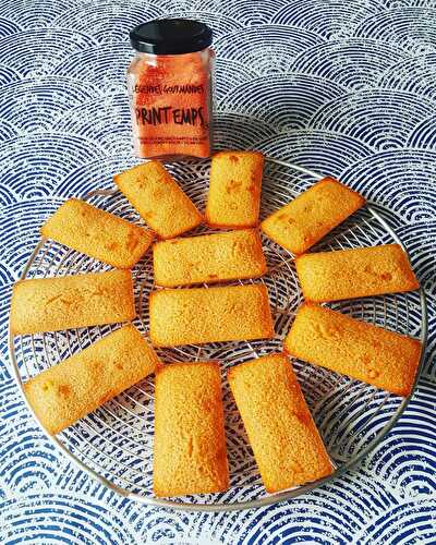 Financiers au sucre Printemps et cubes d'orange confite