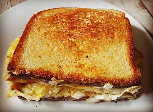 Fried egg grilled cheese sandwich