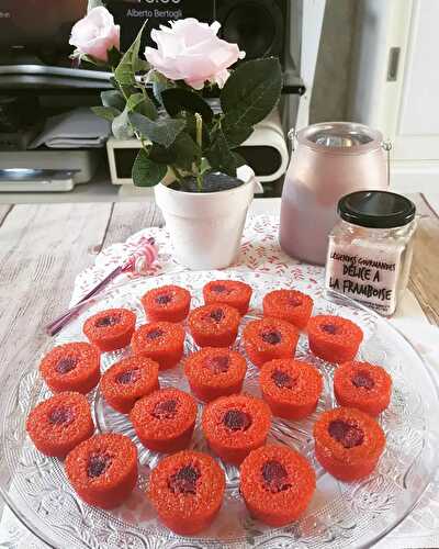 Financiers à la poudre de biscuits rose de Reims et sucre délice de Framboise - Bataille Food #94 - Popote de petit_bohnium