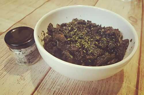 Poêlée de champignons aux deux ails, et sel forestier