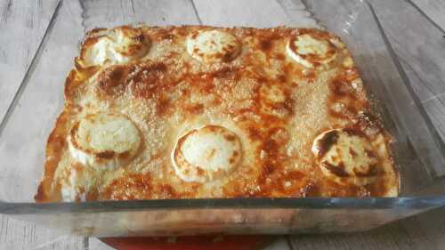 Gratin de brocolis au lard et au chèvre