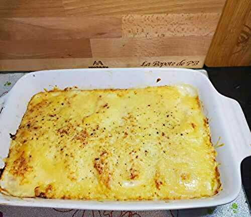 Gratin de poireau, jambon béchamel