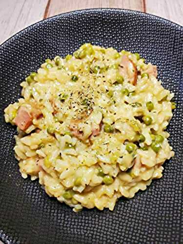 Risotto au bacon et petits pois au Cookéo