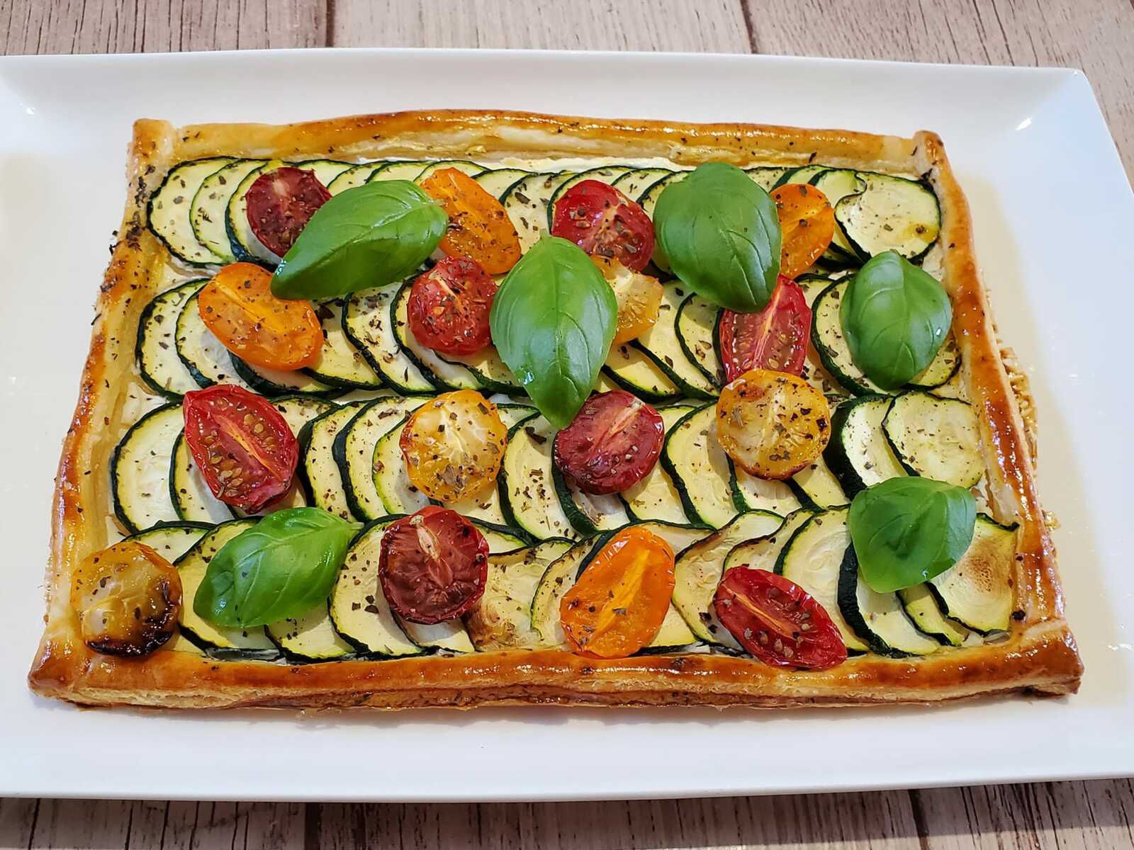 Tarte au chèvre frais et courgette