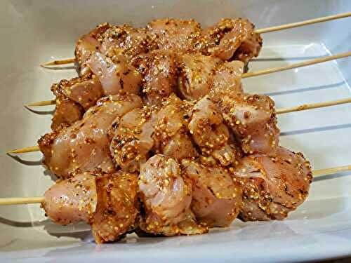 Brochettes de poulet moutarde paprika