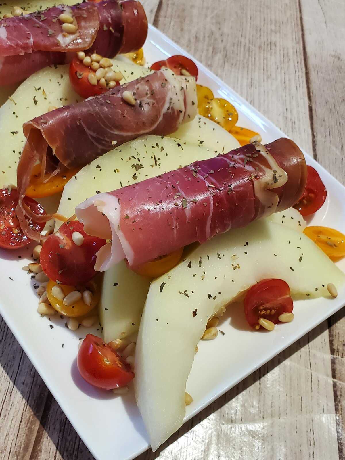 Salade de melon au jambon de Bayonne