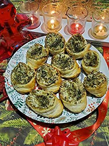 Roulés feuilletés à la tapenade verte et parmesan