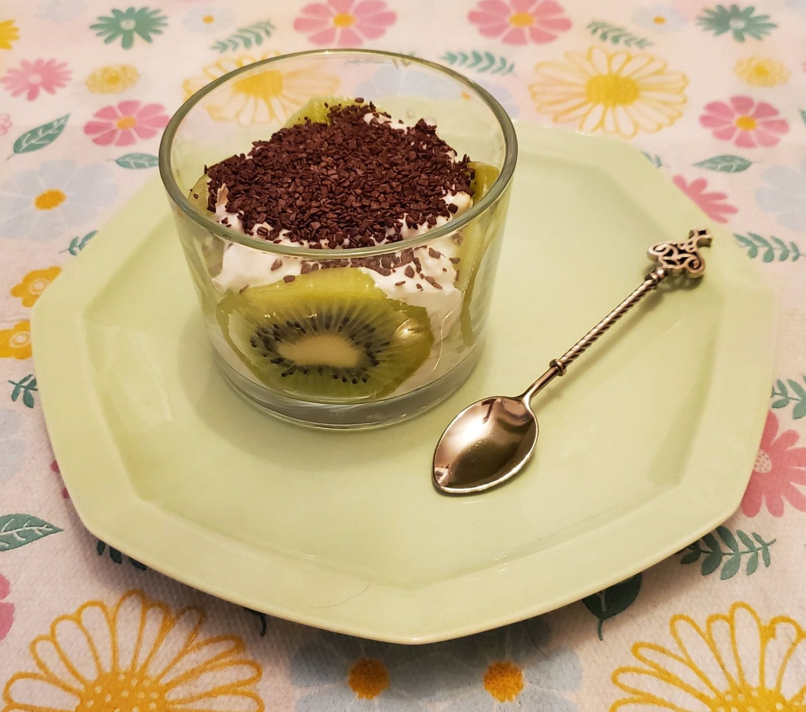 Verrines au fromage blanc et kiwi