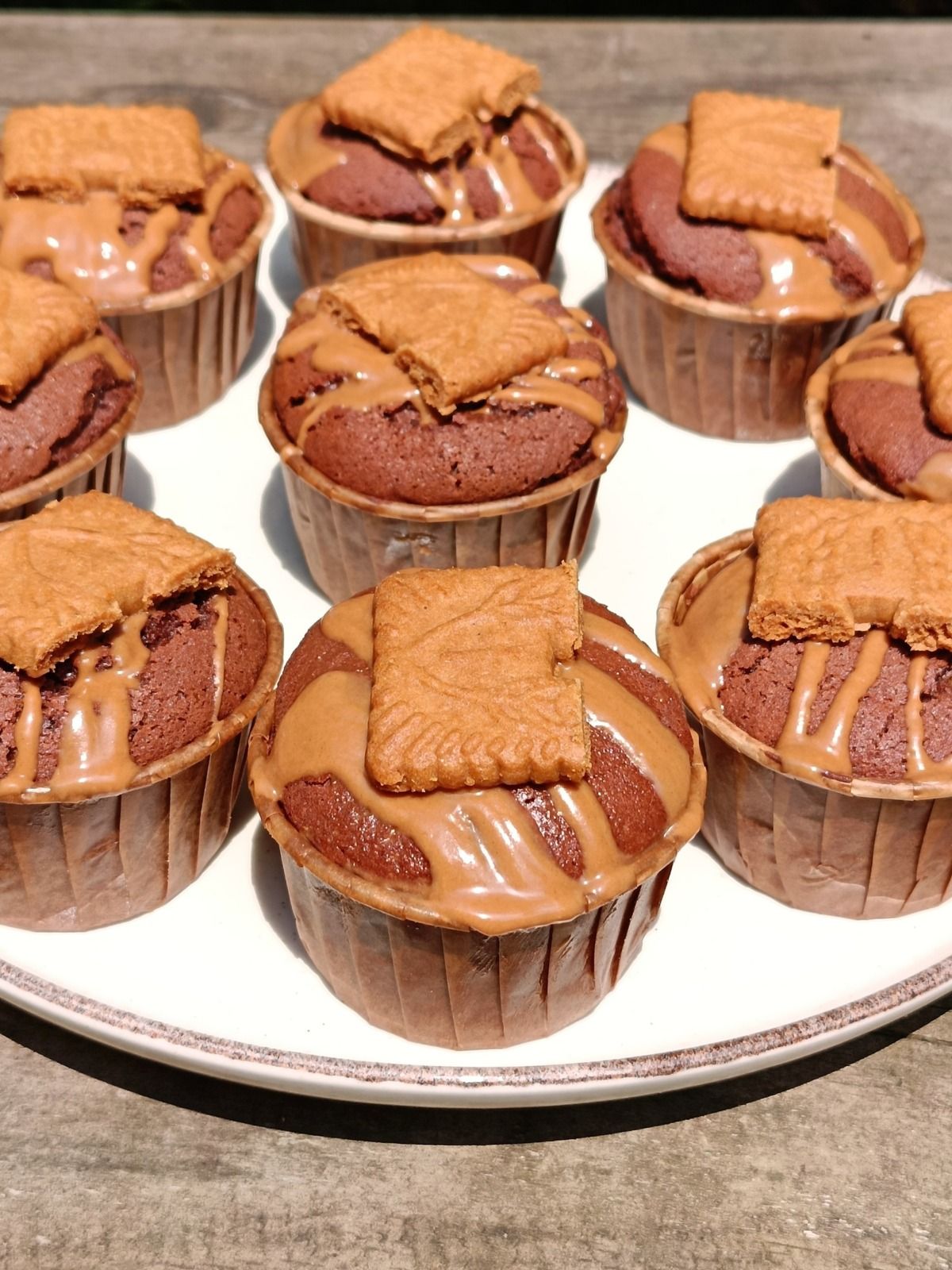 Muffins au chocolat cœur spéculoos