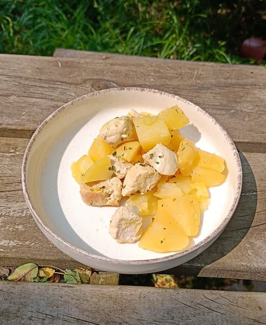Pommes de terre au poulet au curry au Cookéo