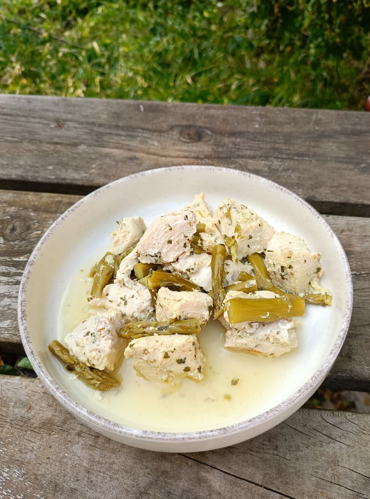 Poulet aux asperges vertes au Cookéo