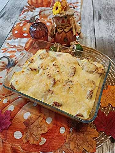 Gratin de chou-fleur à la saucisse fumée