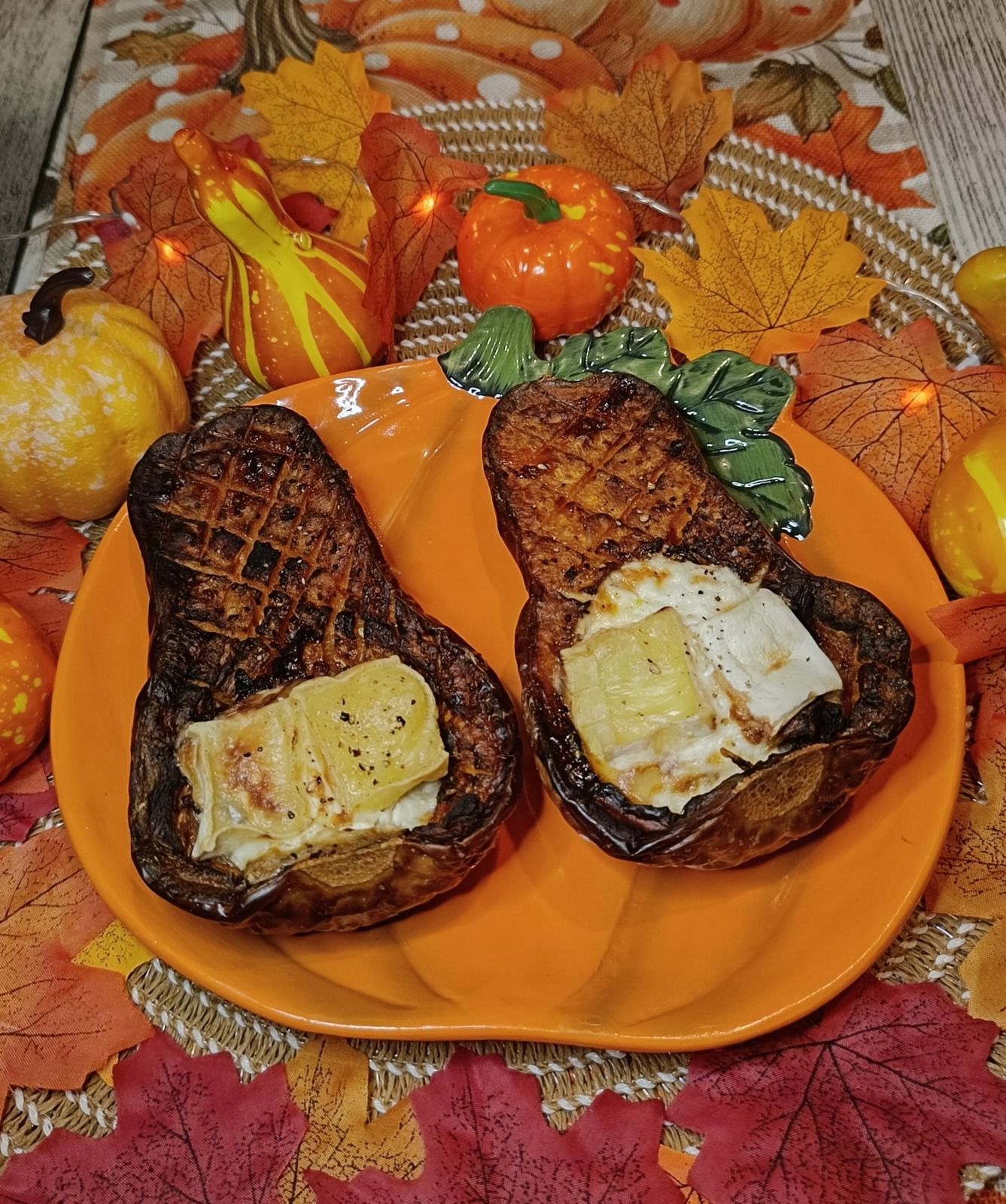 Mini butternut farcie aux lardons de volaille et Pavé d'Affinois