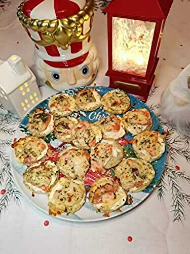 Mini blinis de saumon gratinés