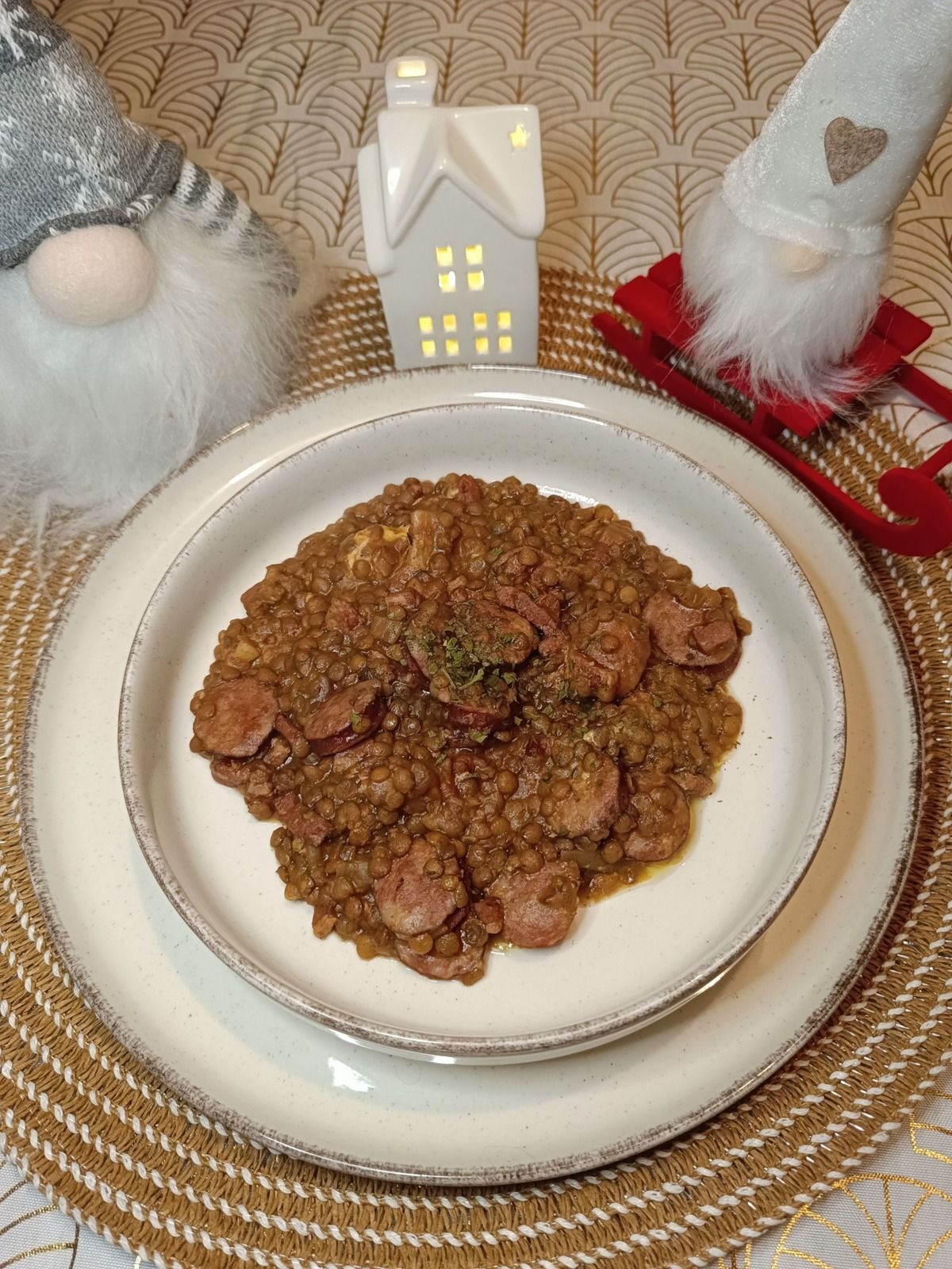 Saucisses fumées aux lentilles - Foodista Challenge #129