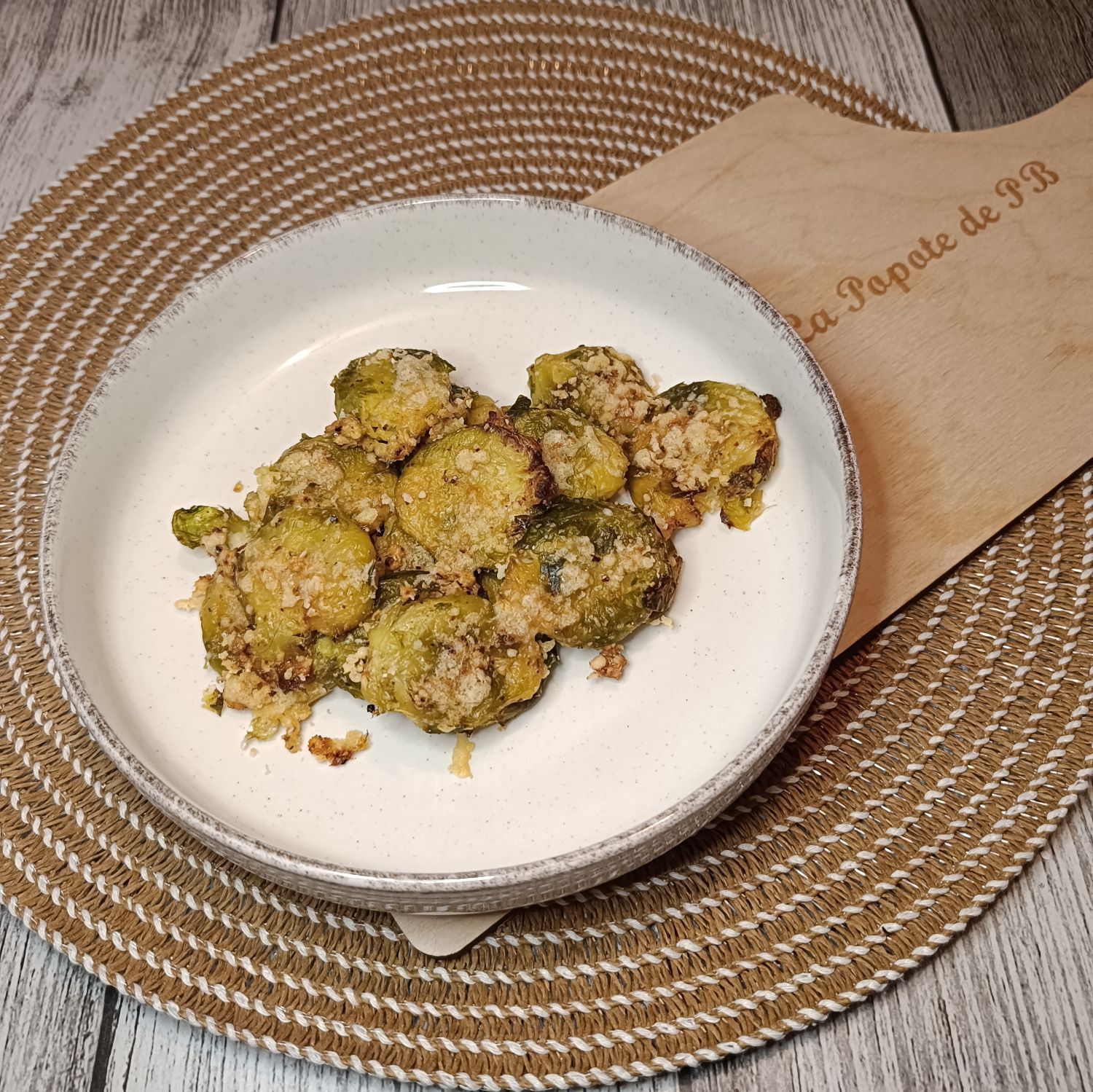 Choux de Bruxelles tapés au parmesan