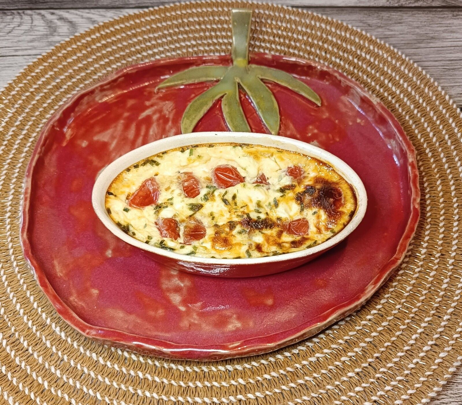 Clafoutis aux tomates cerises et au chèvre frais WW