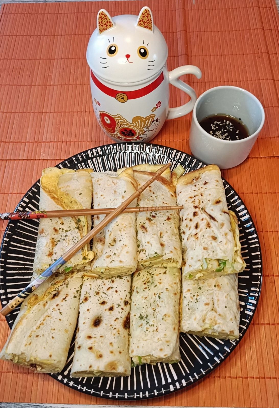 Crêpes chinoises au oeufs et oignons - Foodista Challenge #131