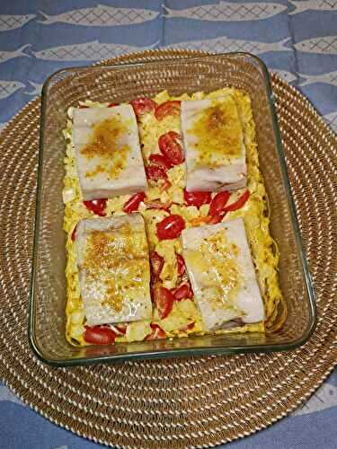 Colin au four au lait de coco et riz