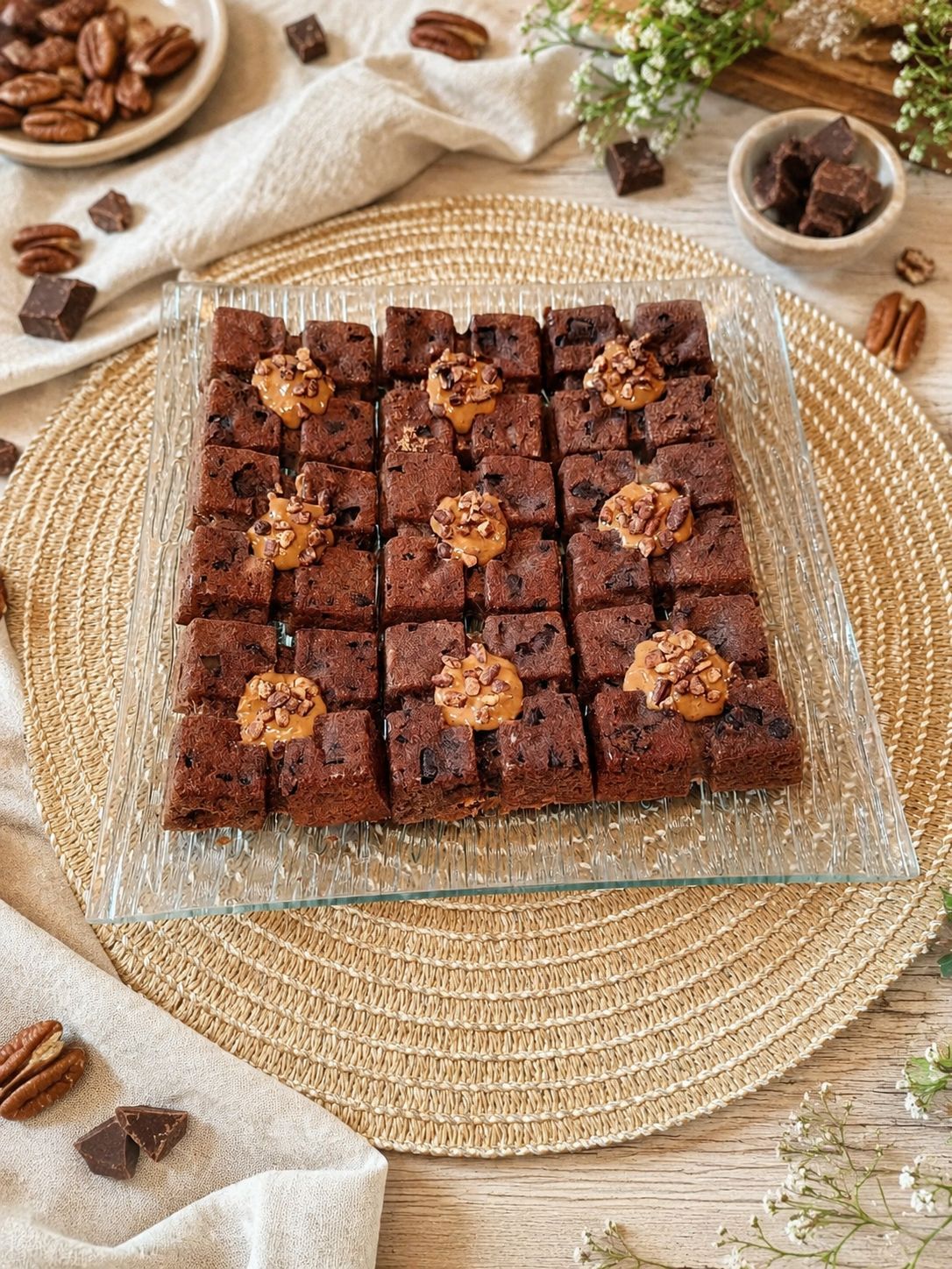 Brownies au beurre de cacahuètes pécan